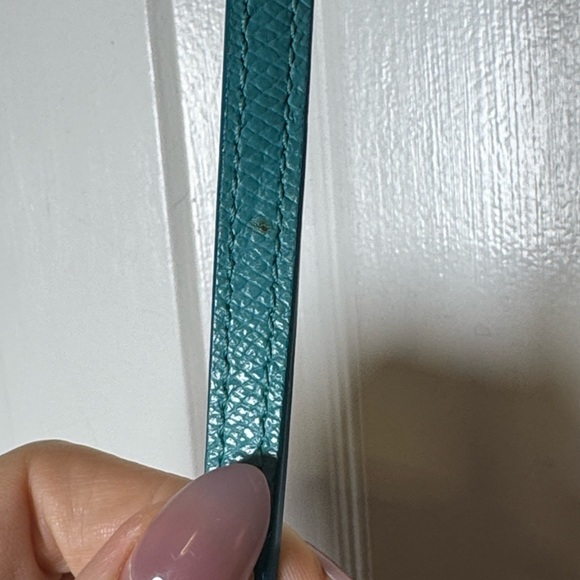 💎 Coach F53140 Leather Turquoise Gold Studded Hardware and Gold Chain Crossbody - Picture 10 of 13